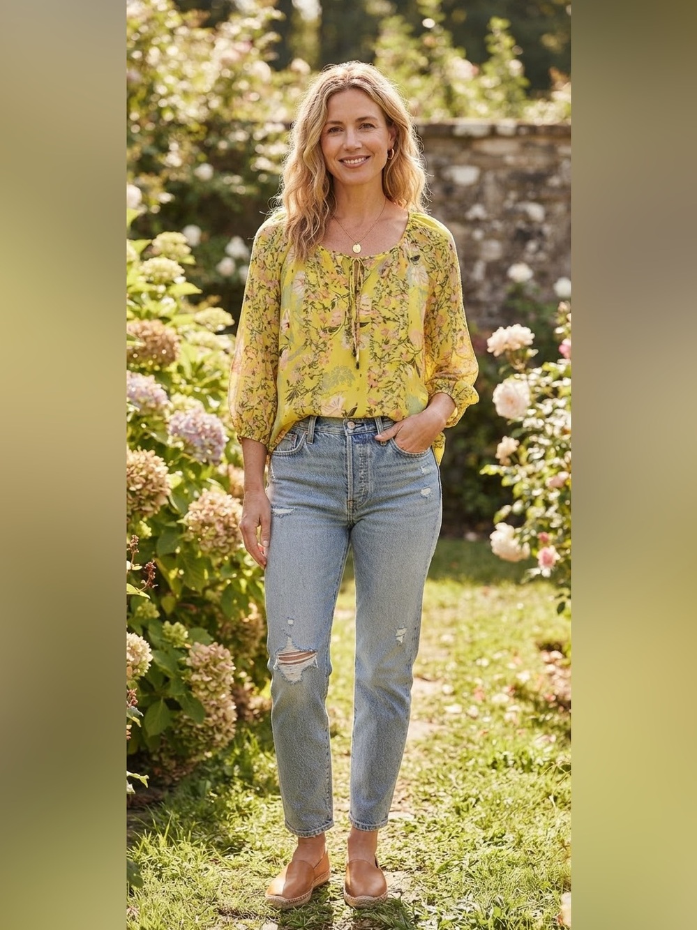 Anthropologie Fig and Flower Floral Metallic Chiffon Top Sz PS
